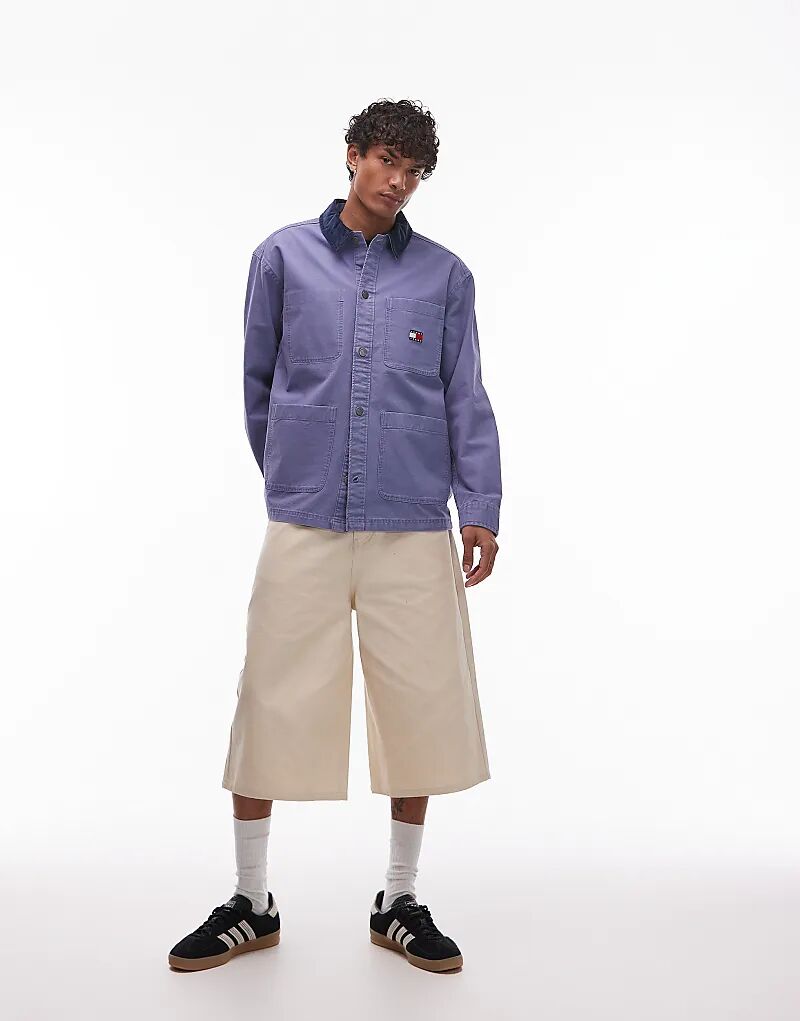 Рубашка Tommy Jeans с контрастным вельветовым воротником синего цвета
Рубашка Tommy Jeans с контрастным вельветовым воротником синего цвета