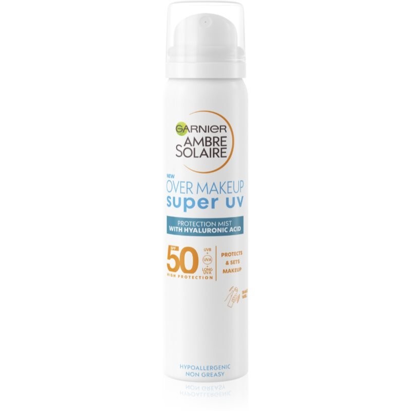 Garnier Ambre Solaire Super UV, Спрей для лица с высокой защитой от ультрафиолета SPF 50, 75 мл
Garnier Ambre Solaire Super UV, Спрей для лица с высокой защитой от ультрафиолета SPF 50, 75 мл
