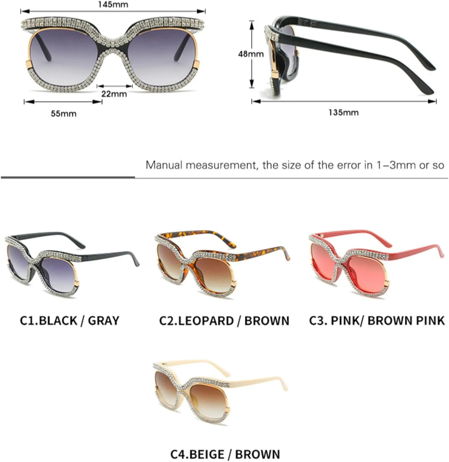 Женские солнцезащитные очки со стразами, модные, в большой оправе, с бриллиантами и кристаллами, увеличенного размера, защита от УФ-излучения UV400 TVTBBVV, Clear
Женские солнцезащитные очки со стразами, модные, в большой оправе, с бриллиантами и кристаллами, увеличенного размера, защита от УФ-излучения UV400 TVTBBVV, Clear