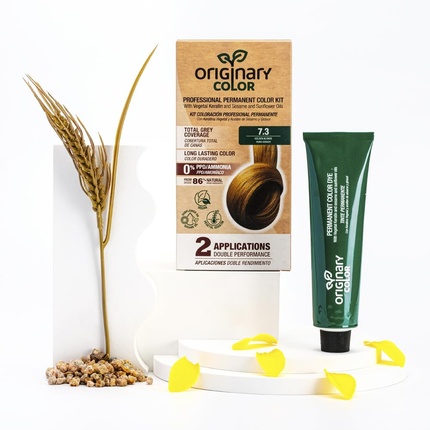 Профессиональный перманентный набор красок для волос 7-3 средне-русый Originary Color
Профессиональный перманентный набор красок для волос 7-3 средне-русый Originary Color
