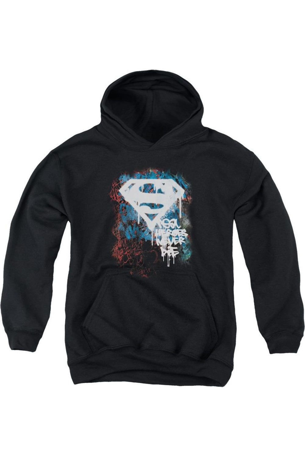 Супермен Настоящие герои не умирают молодежная толстовка с капюшоном Gildan, черный
Супермен Настоящие герои не умирают молодежная толстовка с капюшоном Gildan, черный