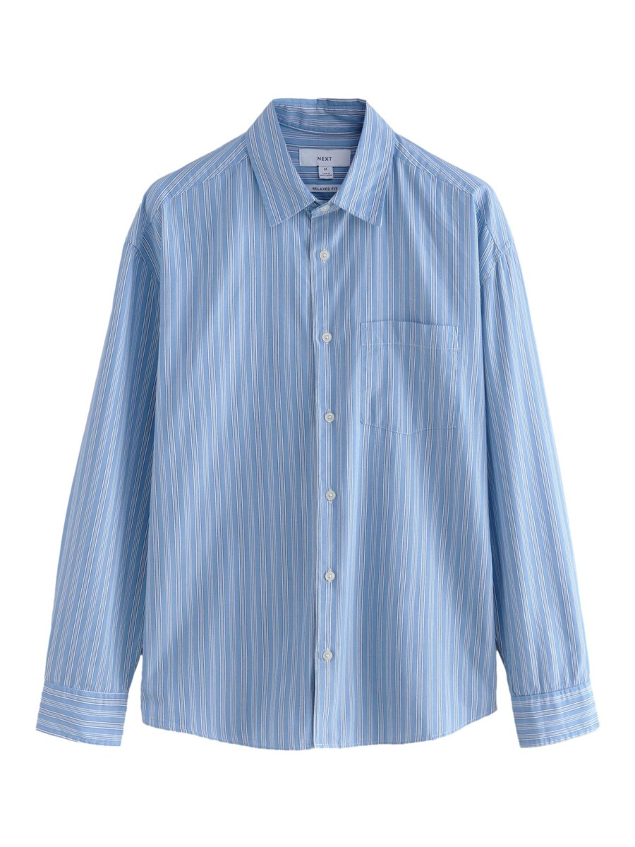 Рубашка обычного кроя на пуговицах Next, небесно-синий 
Рубашка обычного кроя на пуговицах Next, небесно-синий
