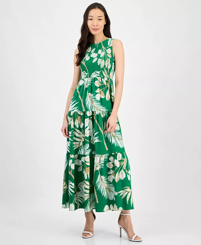 Женское платье с принтом, сборчатым лифом и ярусами Anne Klein, зеленый
Женское платье с принтом, сборчатым лифом и ярусами Anne Klein, зеленый