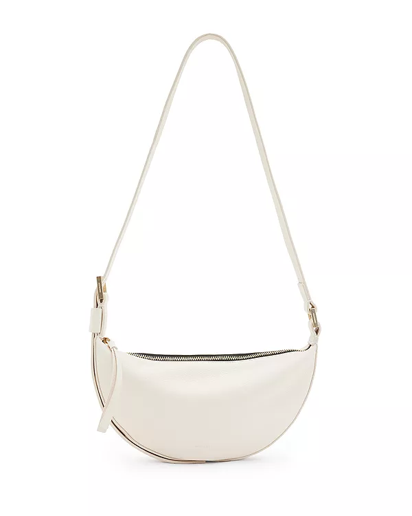 Кожаная сумка через плечо в форме полумесяца Allsaints, белый
Кожаная сумка через плечо в форме полумесяца Allsaints, белый