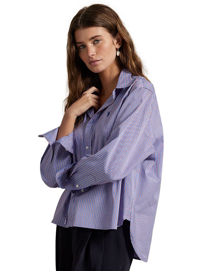 Короткая рубашка свободного кроя в полоску из хлопка Ralph Lauren, фиолетовый
Короткая рубашка свободного кроя в полоску из хлопка Ralph Lauren, фиолетовый