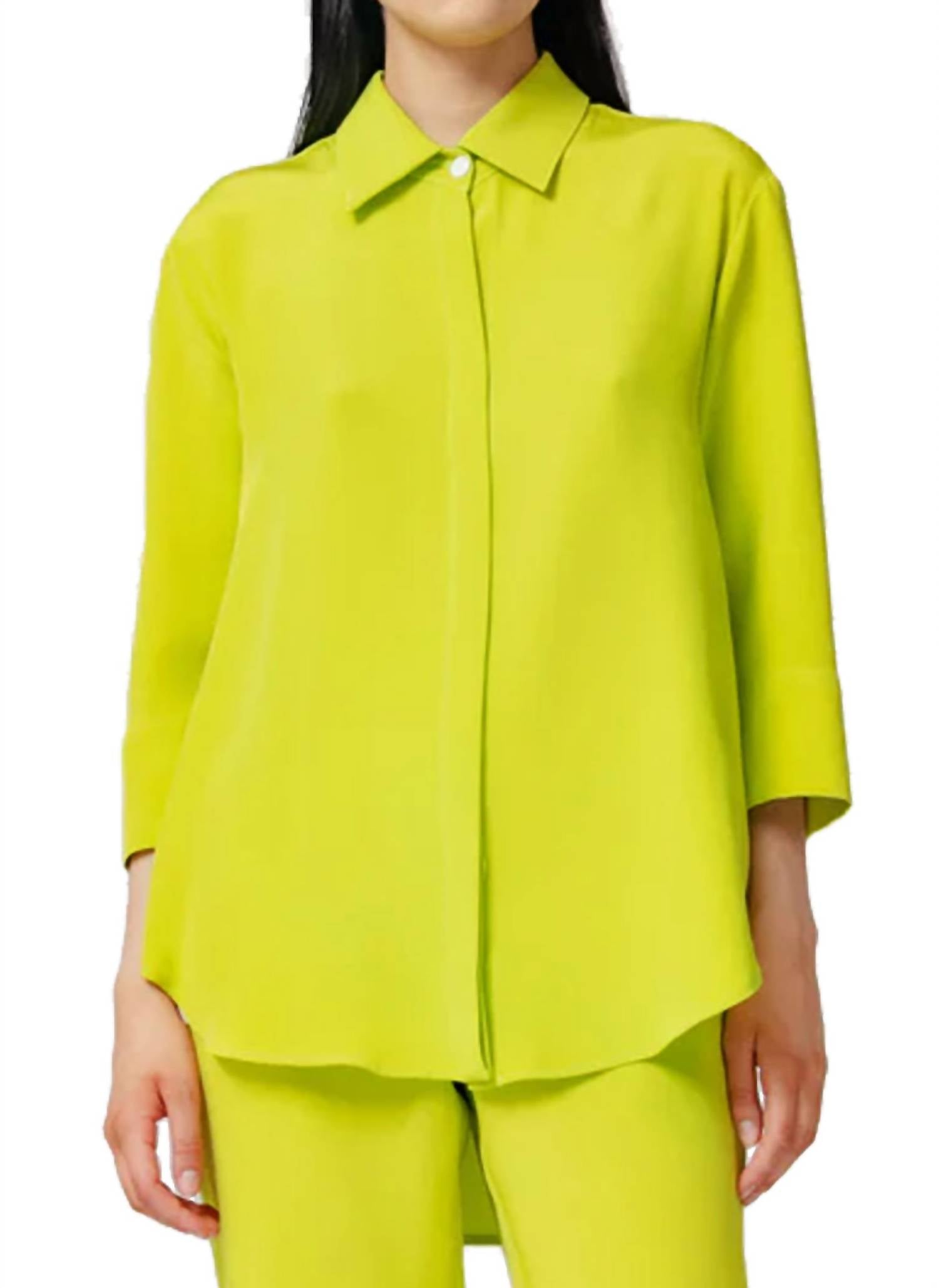 Рубашка Джейн из ярко-лаймового шелкового крепа Catherine Regehr, цвет bright lime silk crepe
Рубашка Джейн из ярко-лаймового шелкового крепа Catherine Regehr, цвет bright lime silk crepe