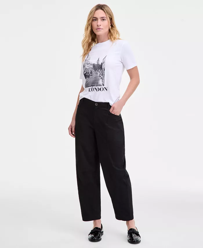 Женские брюки-бочонки с высокой талией On 34th, черный
Женские брюки-бочонки с высокой талией On 34th, черный