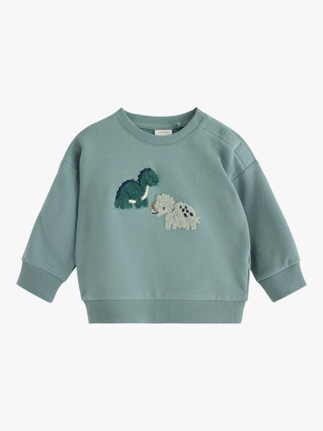 Детский хлопковый свитер с фактурным динозавром Lindex, Dusty Aqua
Детский хлопковый свитер с фактурным динозавром Lindex, Dusty Aqua