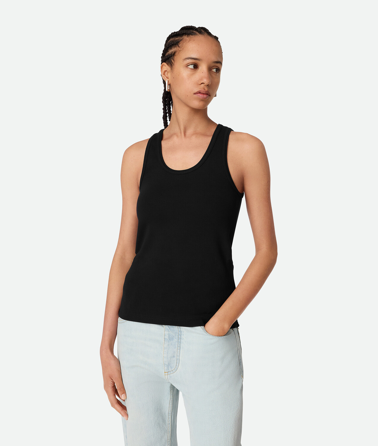 Stretch rib cotton tank top BOTTEGA VENETA, черный
Stretch rib cotton tank top BOTTEGA VENETA, черный