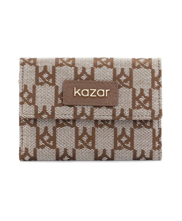 Кошелек с рисунком из ткани и кожи Kazar, коричневый
Кошелек с рисунком из ткани и кожи Kazar, коричневый