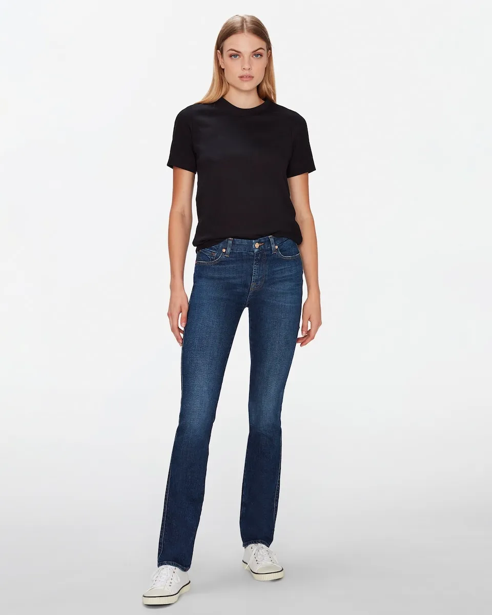 Женские прямые джинсы Kimmie Straight со средней посадкой 7 For all mankind, тёмно-синий
Женские прямые джинсы Kimmie Straight со средней посадкой 7 For all mankind, тёмно-синий
