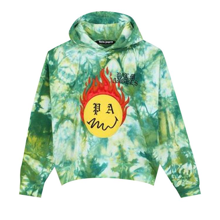 Худи Palm Angels Tie Dye Burning Head Hoodie, Green/Yellow 
Худи Palm Angels Tie Dye Burning Head Hoodie, Green/Yellow