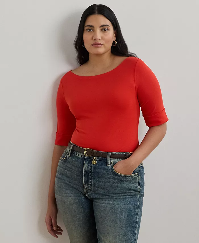 Топ из эластичного хлопка с вырезом-лодочкой больших размеров Lauren Ralph Lauren, красный
Топ из эластичного хлопка с вырезом-лодочкой больших размеров Lauren Ralph Lauren, красный