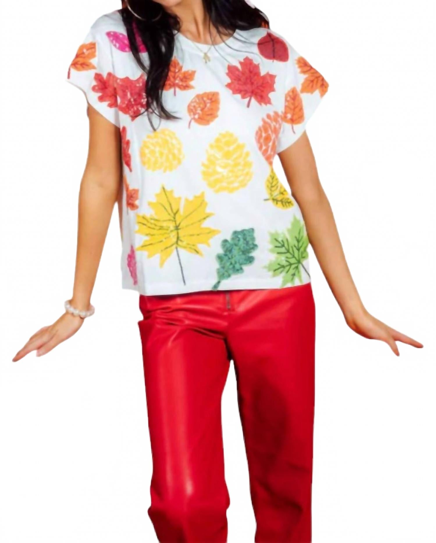 Футболка с осенними листьями белого цвета Queen Of Sparkles, белый
Футболка с осенними листьями белого цвета Queen Of Sparkles, белый