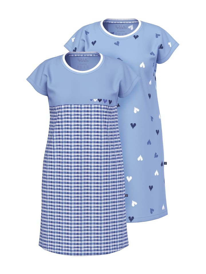 Ночная рубашка морозно-синего цвета Ulla Popken
Ночная рубашка морозно-синего цвета Ulla Popken