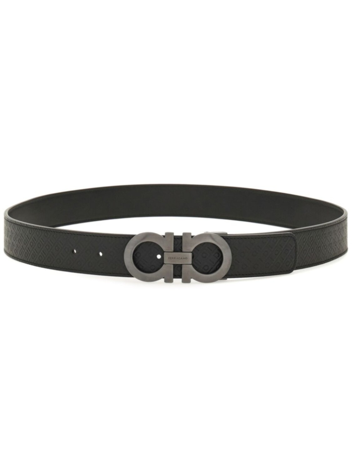 Двусторонний ремень с декором Gancini Ferragamo, черный
Двусторонний ремень с декором Gancini Ferragamo, черный