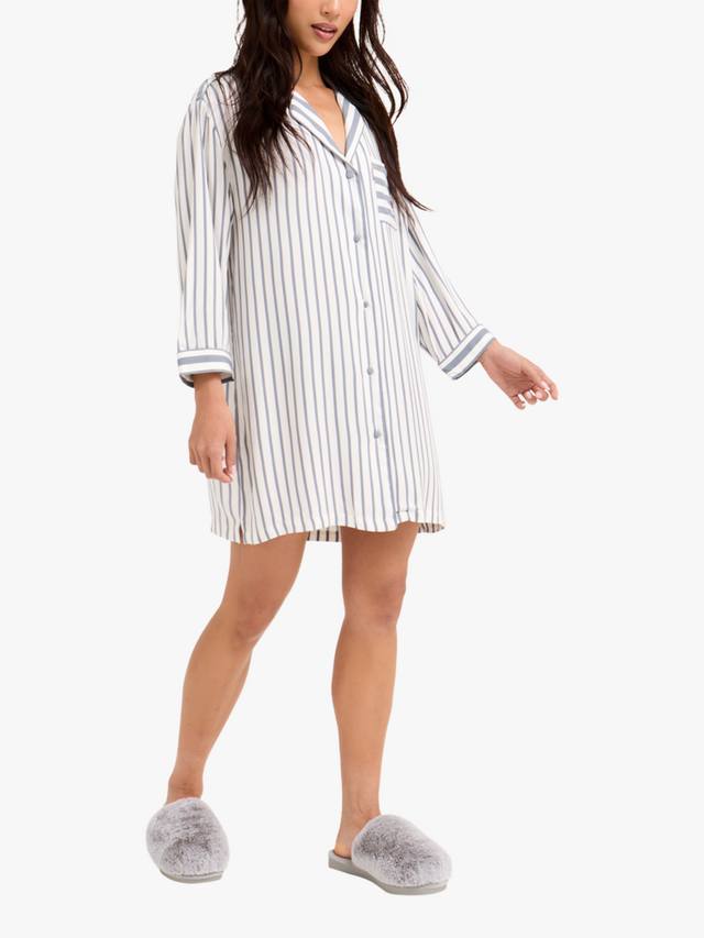 Полосатая ночная рубашка Boyfriend Pretty You London, Grey/Ecru
Полосатая ночная рубашка Boyfriend Pretty You London, Grey/Ecru