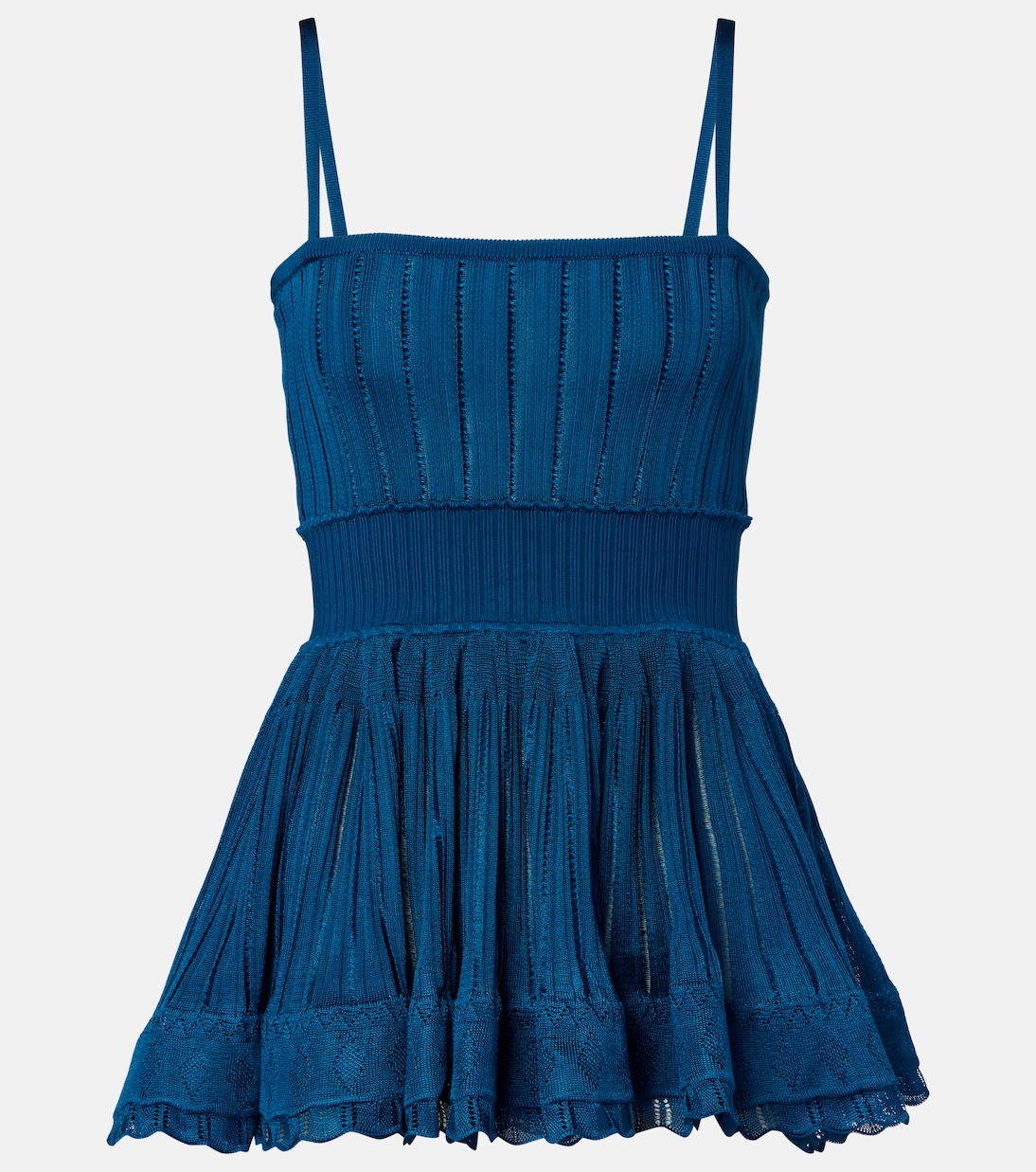 Топ из ребристой вязки Alaïa, Bleu Canard
Топ из ребристой вязки Alaïa, Bleu Canard