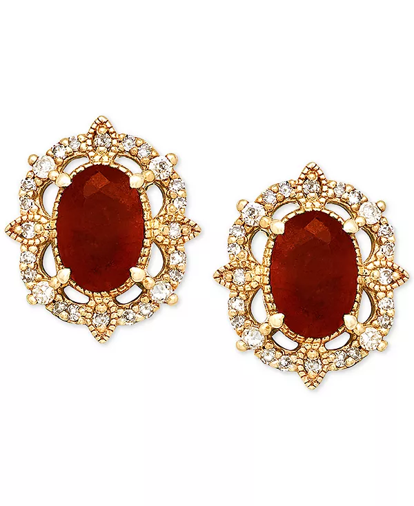 Серьги-Гвоздики с сапфирами (1-1/3 карата) и бриллиантами (1/8 карата) из 14-каратного желтого золота (также доступны с рубинами и изумрудами) Macy'S, ruby
Серьги-Гвоздики с сапфирами (1-1/3 карата) и бриллиантами (1/8 карата) из 14-каратного желтого золота (также доступны с рубинами и изумрудами) Macy'S, ruby