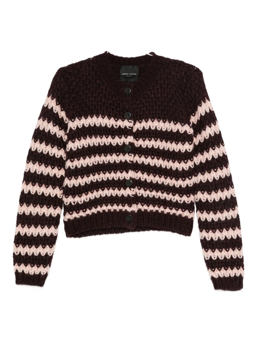 Кардиган в полоску на пуговицах Roberto Collina, красный 
Кардиган в полоску на пуговицах Roberto Collina, красный