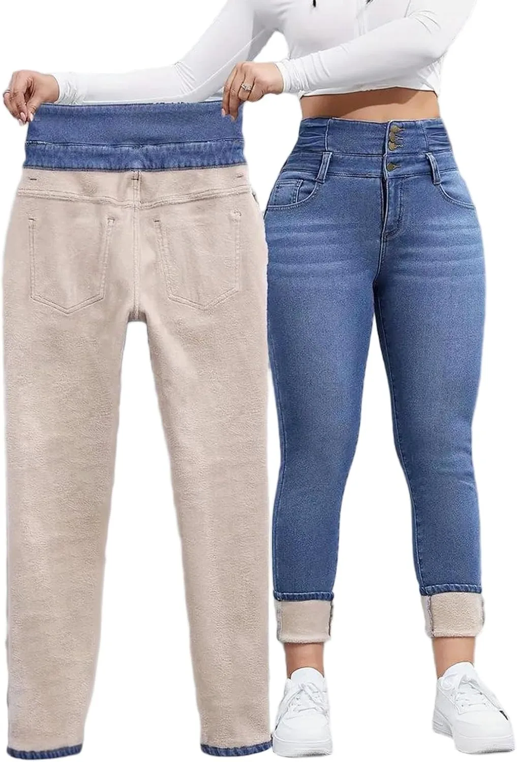 Женские джинсы с флисовой подкладкой, утепленные, завышенная талия, скинни UIREHMK
Женские джинсы с флисовой подкладкой, утепленные, завышенная талия, скинни UIREHMK