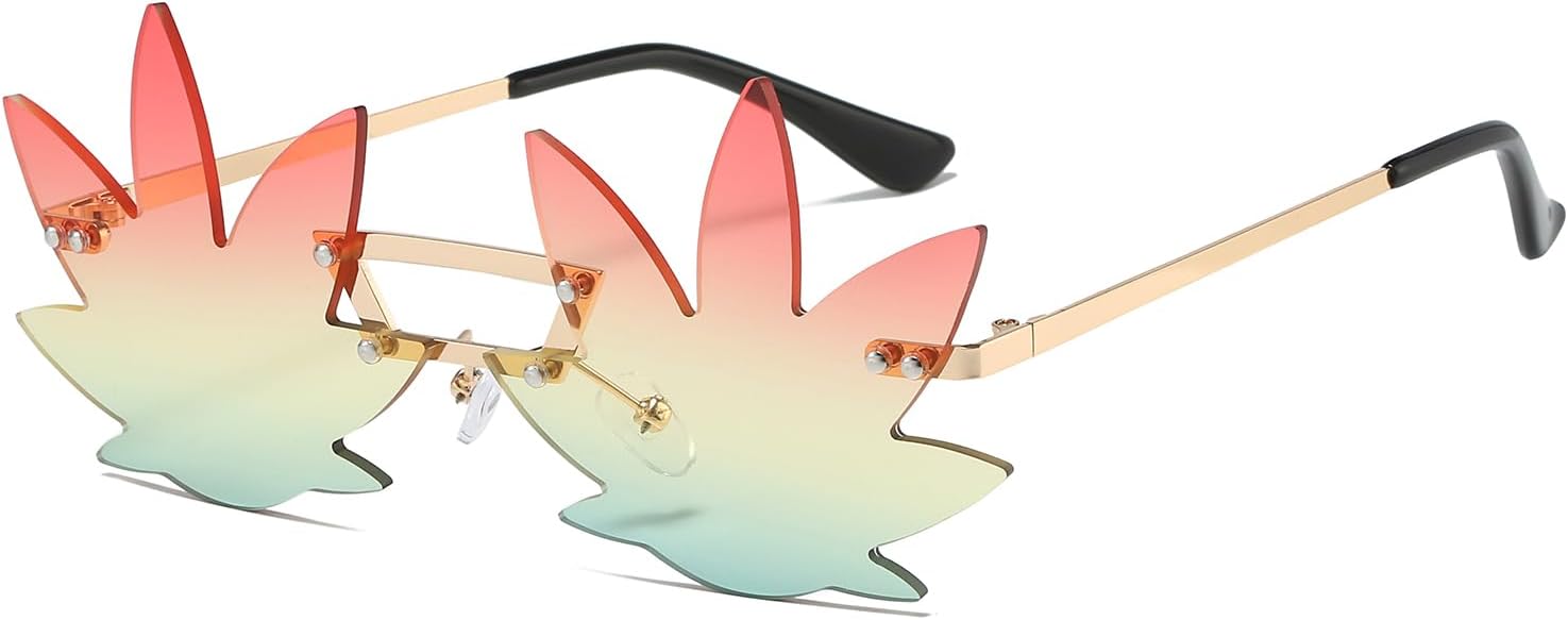 Солнцезащитные очки LJCZKA в форме кленового листа для женщин и мужчин - без оправы, стильные очки для рейв-вечеринок, фестивалей, Хэллоуина и Рождества, Gold Red Yellow Green
Солнцезащитные очки LJCZKA в форме кленового листа для женщин и мужчин - без оправы, стильные очки для рейв-вечеринок, фестивалей, Хэллоуина и Рождества, Gold Red Yellow Green