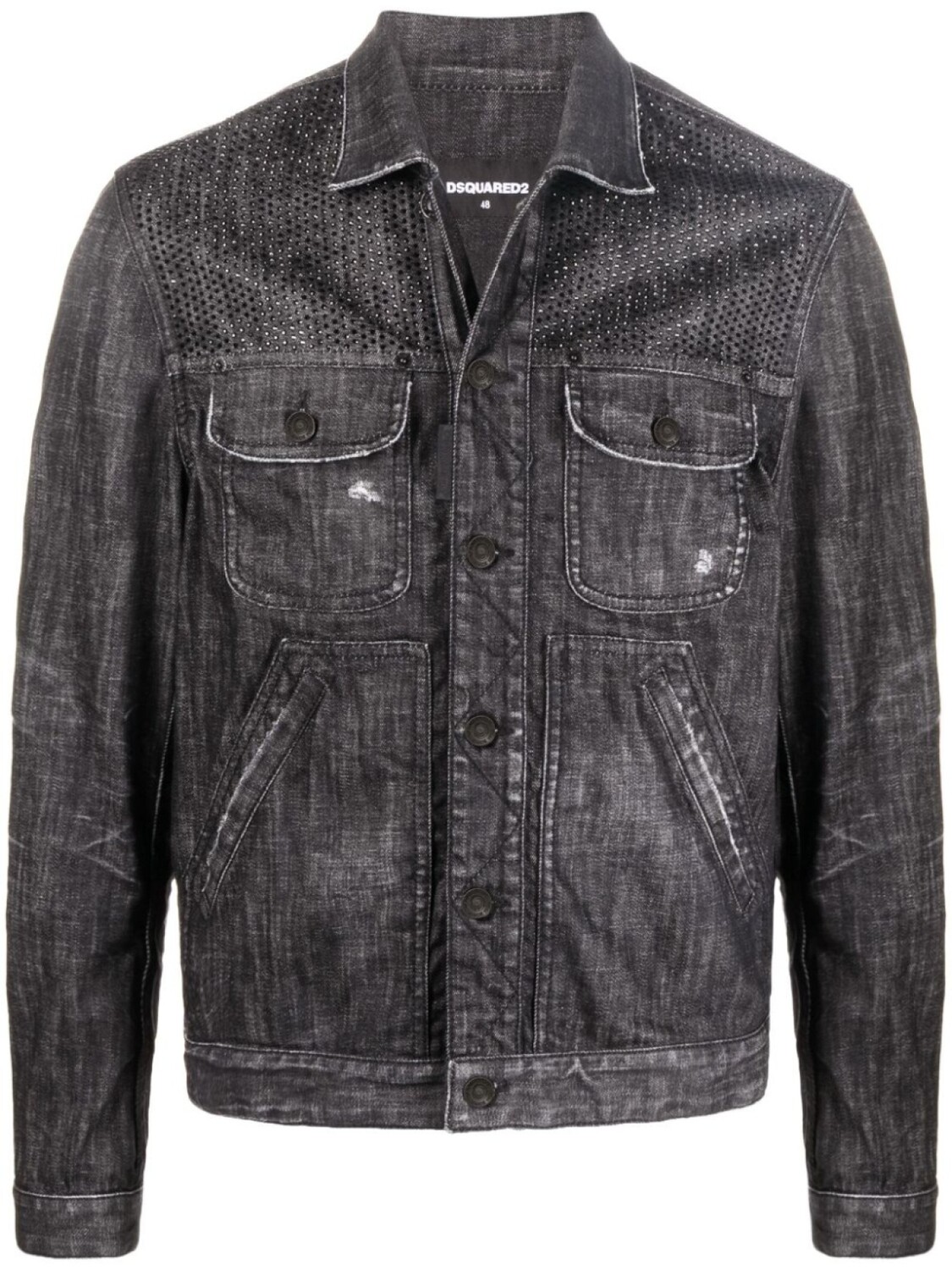 DSQUARED2 джинсовая куртка с эффектом потертости и заклепками, черный
DSQUARED2 джинсовая куртка с эффектом потертости и заклепками, черный