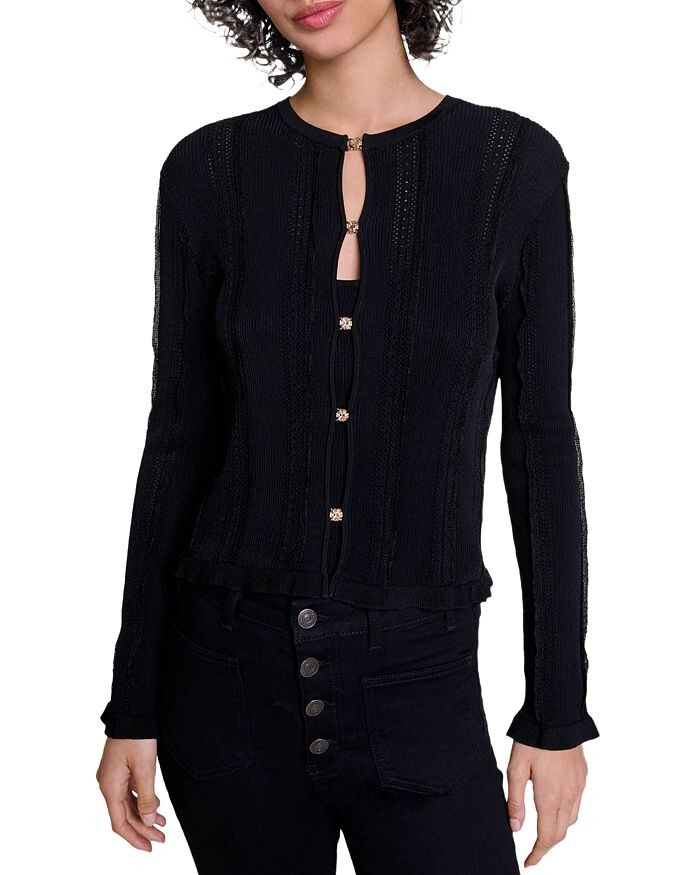 Двойной комплект кардигана Maje Madeline, черный 
Двойной комплект кардигана Maje Madeline, черный