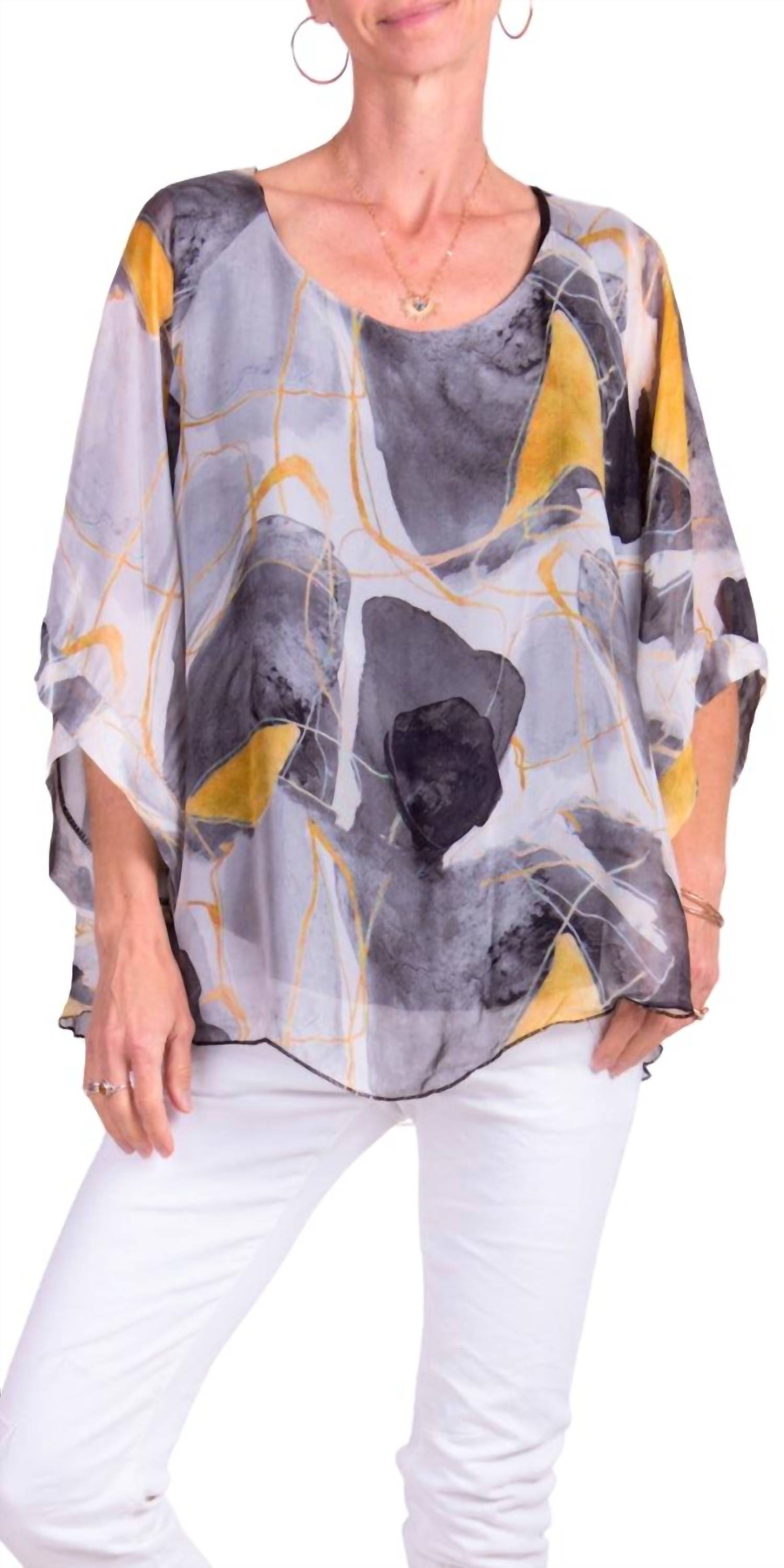 Колетта Абстракт шелковый топ в черном GIGI MODA
Колетта Абстракт шелковый топ в черном GIGI MODA