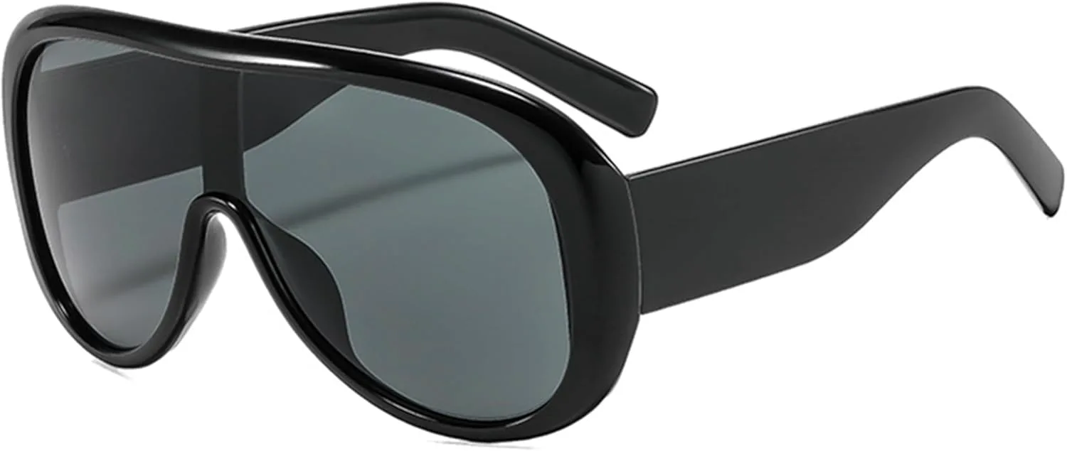 bullabulling Большие квадратные солнцезащитные очки-пилот для женщин и мужчин, модные цельные очки с большими линзами, ретро-футуристические панк-очки, Black
bullabulling Большие квадратные солнцезащитные очки-пилот для женщин и мужчин, модные цельные очки с большими линзами, ретро-футуристические панк-очки, Black