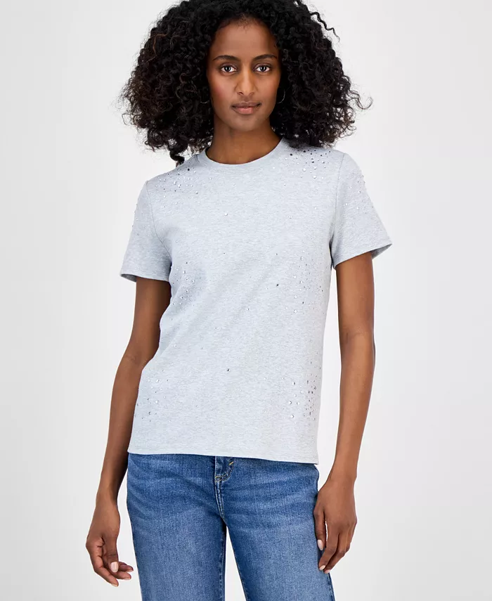 Женская хлопковая футболка с декоративными элементами I.N.C. International Concepts, серый
Женская хлопковая футболка с декоративными элементами I.N.C. International Concepts, серый