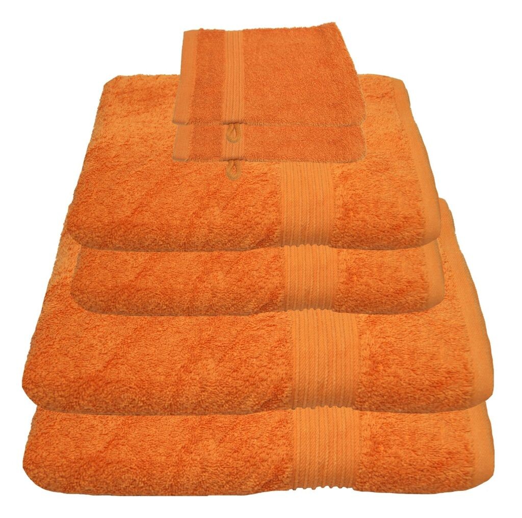 Набор полотенец Julie Julsen оранжевый, комплект: 6 шт. 2 банных полотенца, 2 полотенца для рук + 2 полотенца для мытья рук в подарок.., коричневый