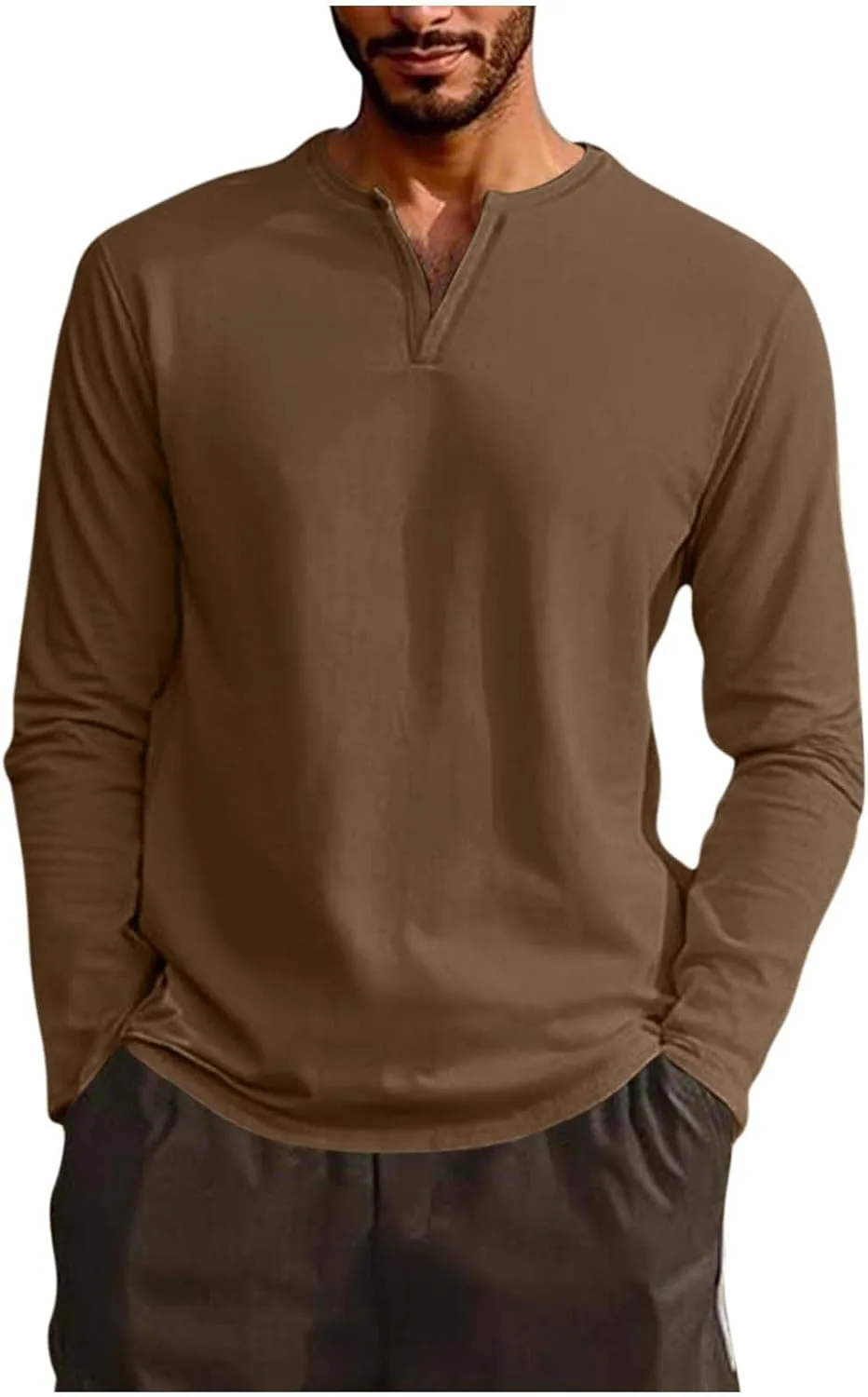 Мужская футболка с V-образным вырезом, длинный рукав, однотонная, Plus Size kuweot
Мужская футболка с V-образным вырезом, длинный рукав, однотонная, Plus Size kuweot