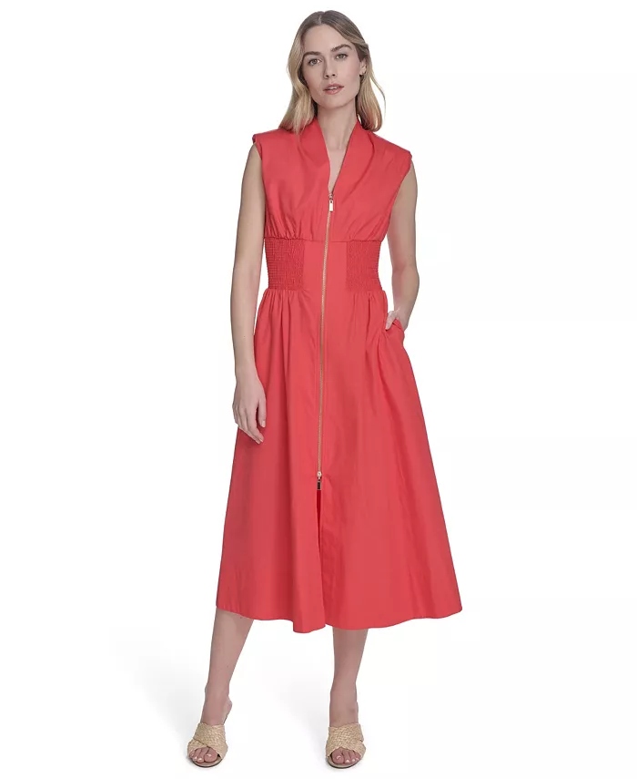 Женское хлопковое миди-платье на молнии спереди Vince Camuto, оранжевый
Женское хлопковое миди-платье на молнии спереди Vince Camuto, оранжевый