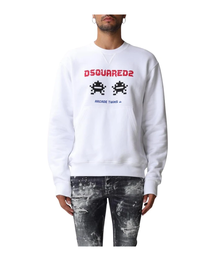 Толстовка с пиксельным графическим рисунком Dsquared2, белый
Толстовка с пиксельным графическим рисунком Dsquared2, белый