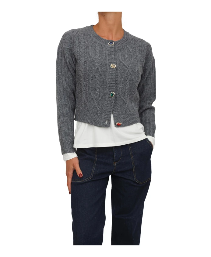 Шерстяной кардиган с декоративными пуговицами Liu Jo, серый
Шерстяной кардиган с декоративными пуговицами Liu Jo, серый