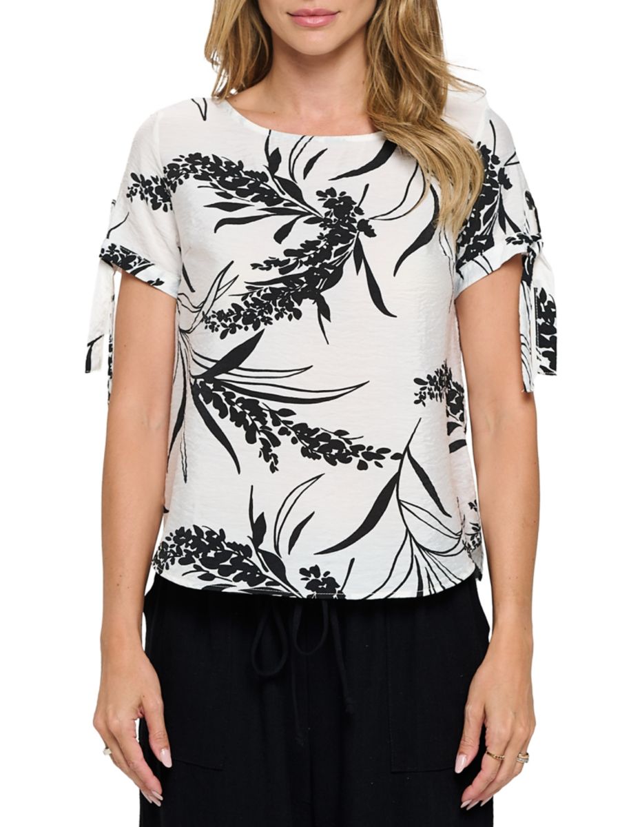 Топ с гофрированным цветочным принтом Renee C., слоновая кость
Топ с гофрированным цветочным принтом Renee C., слоновая кость