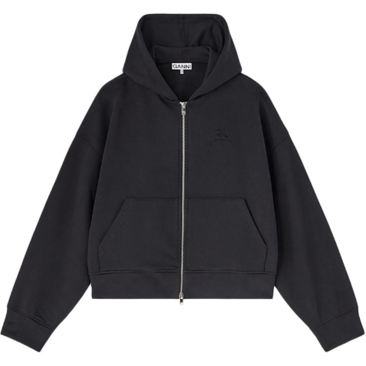 Ganni Женская толстовка с капюшоном, черная, средней толщины
Ganni Женская толстовка с капюшоном, черная, средней толщины