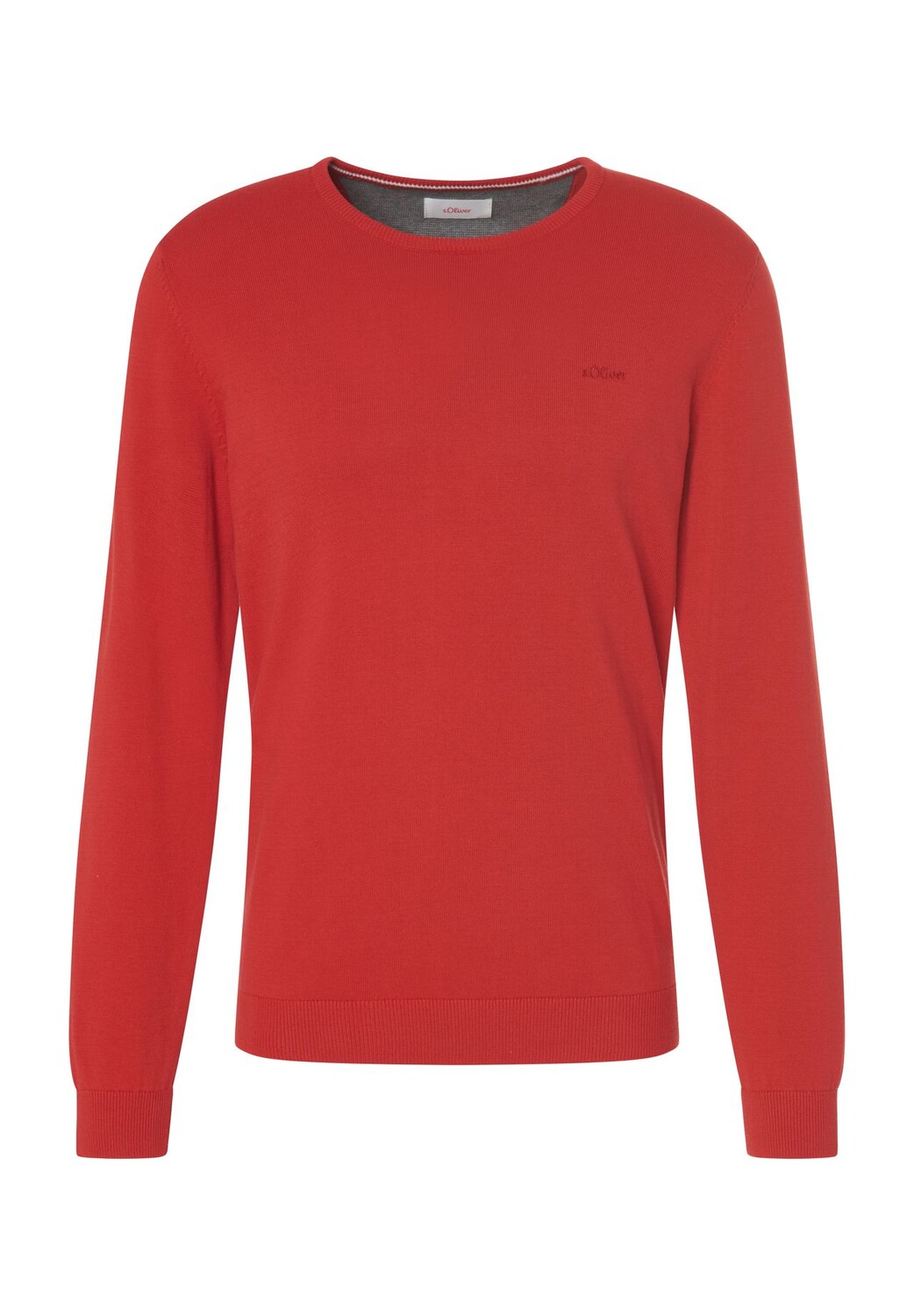 Пуловер, хлопок, круглый вырез, однотонный, мужской s.Oliver, красный
Пуловер, хлопок, круглый вырез, однотонный, мужской s.Oliver, красный