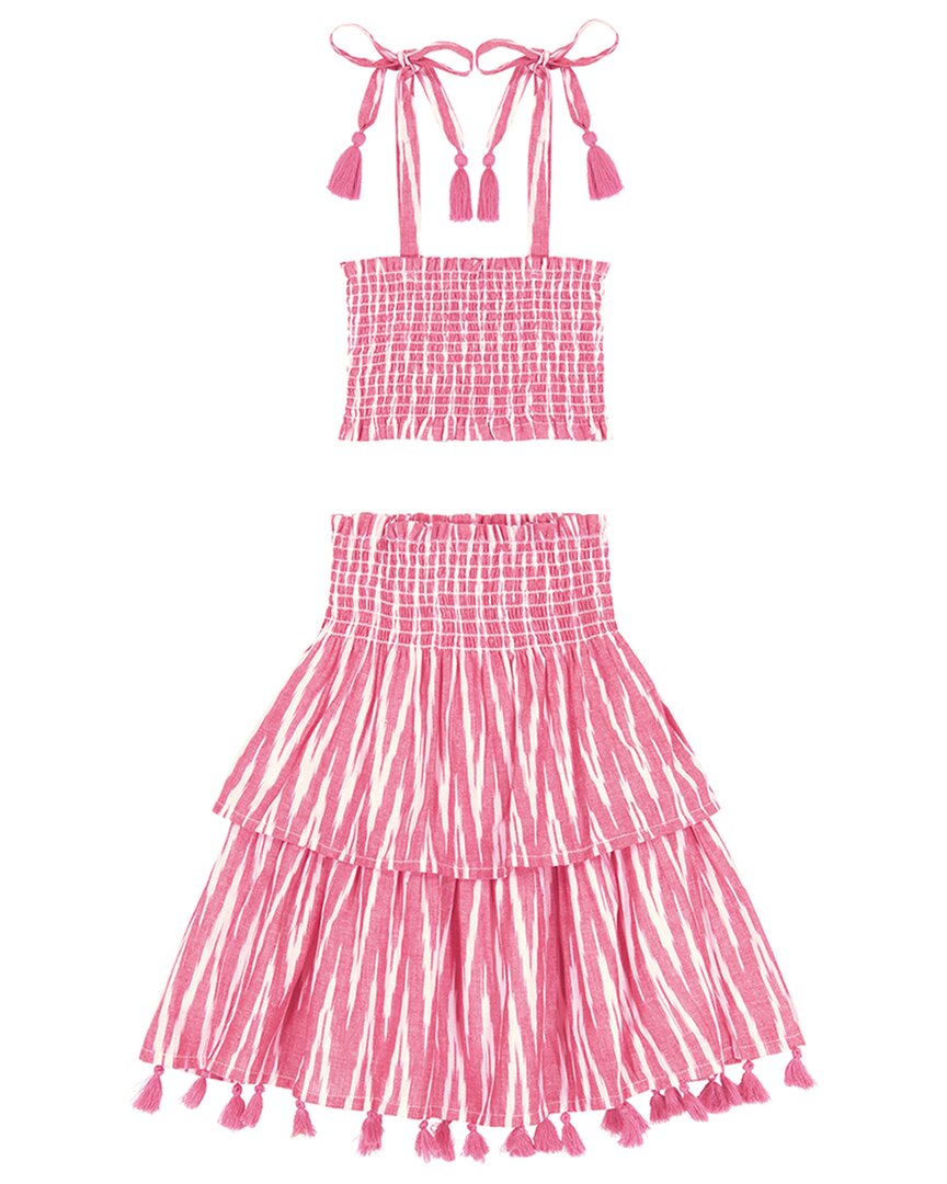 Mer St. Barth Noelle Топ со сборками и юбка макси, розовый
Mer St. Barth Noelle Топ со сборками и юбка макси, розовый