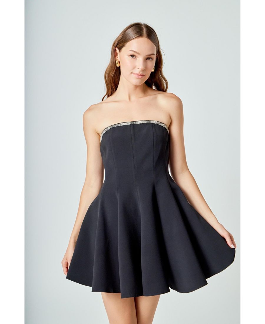 Женское мини-платье с оборками и отделкой драгоценными камнями endless rose, Black
Женское мини-платье с оборками и отделкой драгоценными камнями endless rose, Black