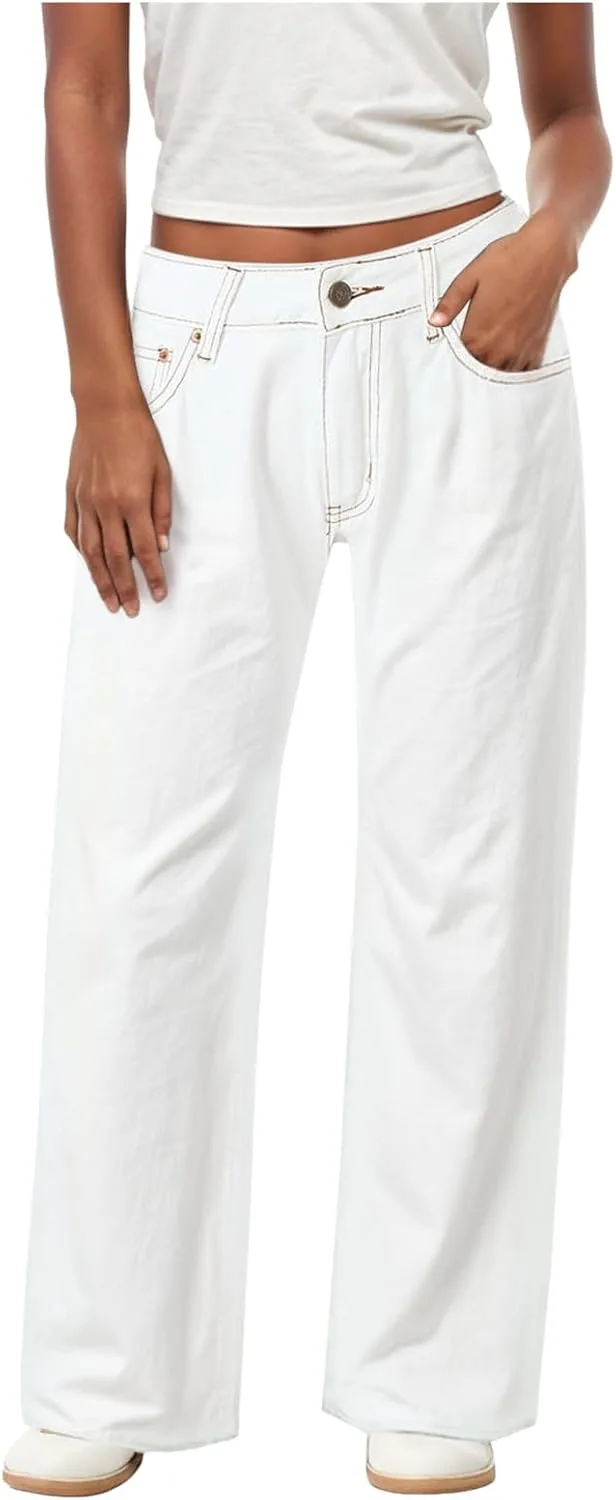 Женские джинсы Wide Leg High Waisted с пуговицами, Stretchy, Straight Leg
Женские джинсы Wide Leg High Waisted с пуговицами, Stretchy, Straight Leg