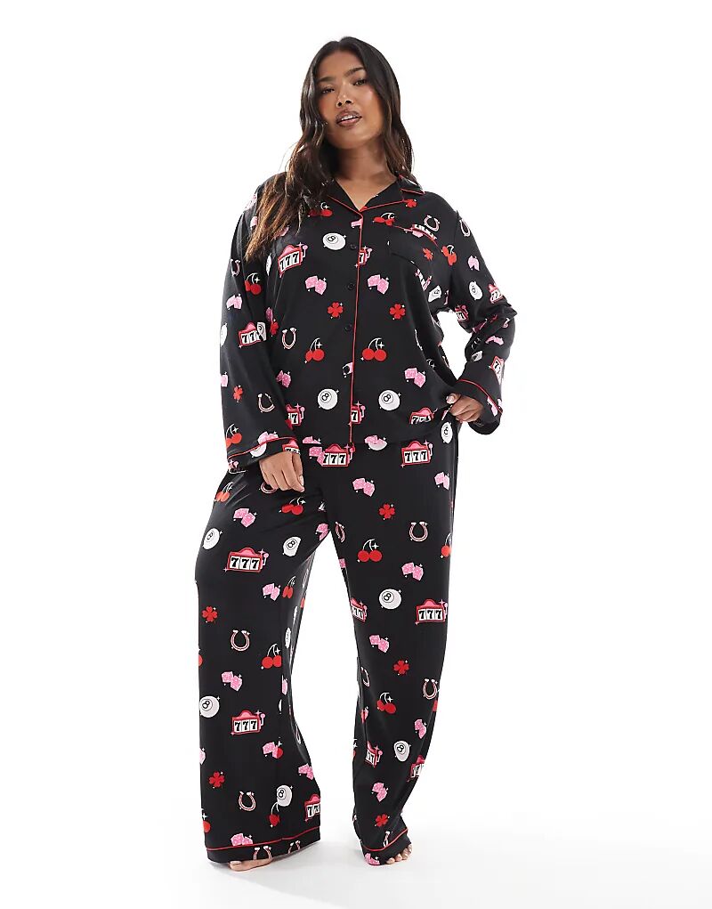 Пижамный комплект Loungeable Curve из супермягкого джерси с принтом «Lucky Print» черного цвета
Пижамный комплект Loungeable Curve из супермягкого джерси с принтом «Lucky Print» черного цвета