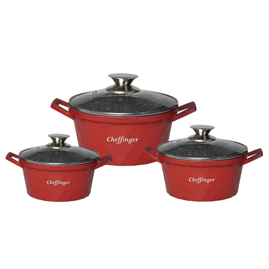 Cheffinger CF-DIAC03: набор кастрюль с бриллиантами, 6 предметов, 20 см, 24 см, 28 см, красный Scheffinger
Cheffinger CF-DIAC03: набор кастрюль с бриллиантами, 6 предметов, 20 см, 24 см, 28 см, красный Scheffinger