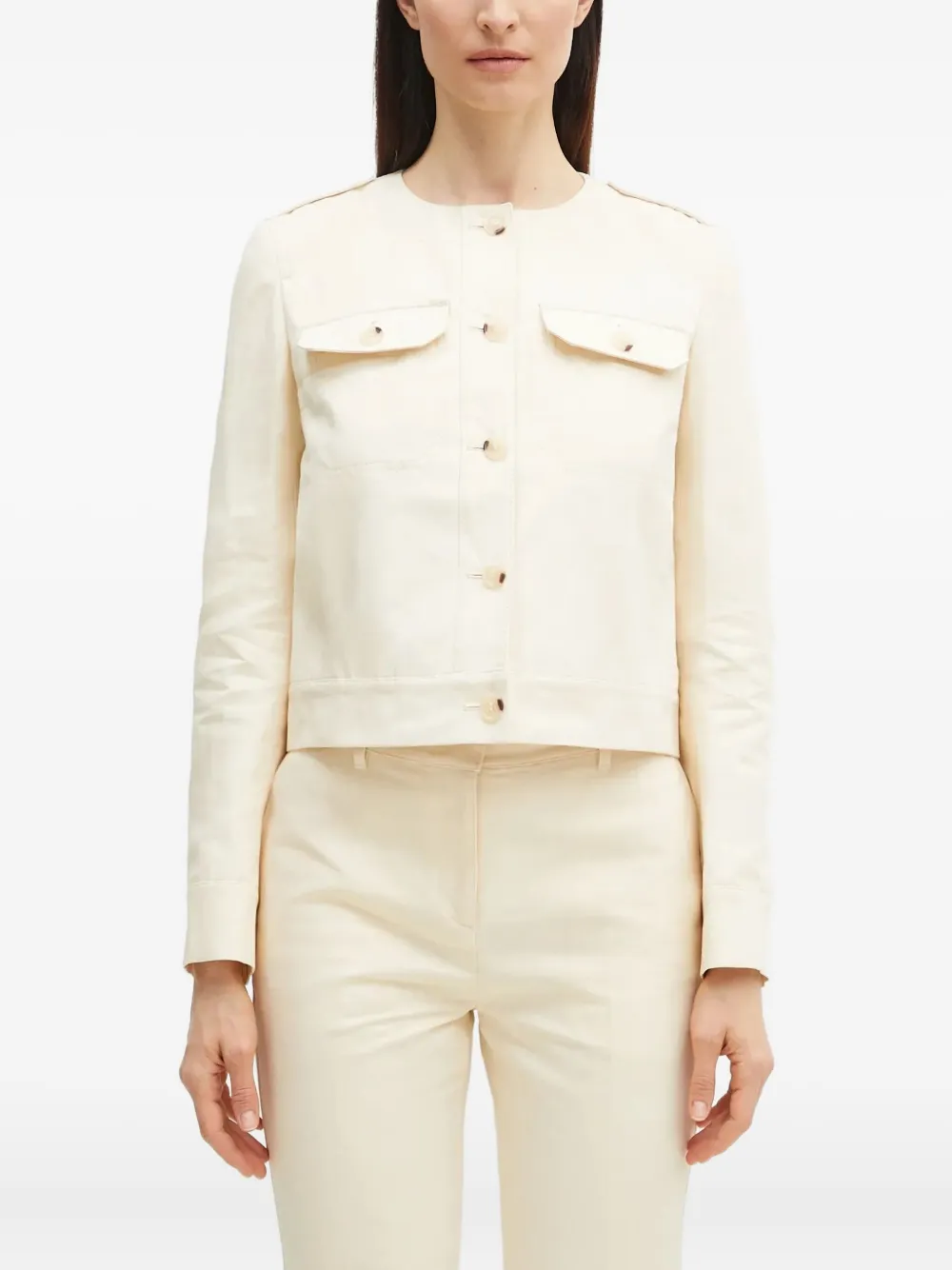 Хлопковая куртка без воротника KENZO, нейтральный
Хлопковая куртка без воротника KENZO, нейтральный