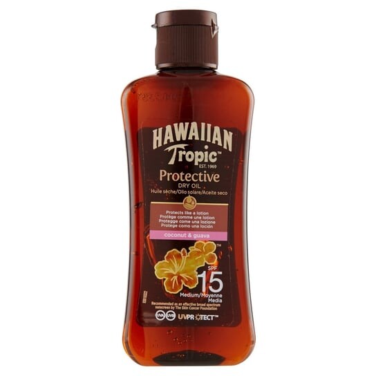 Защитное сухое масло, SPF15, 100 мл Hawaiian Tropic
Защитное сухое масло, SPF15, 100 мл Hawaiian Tropic