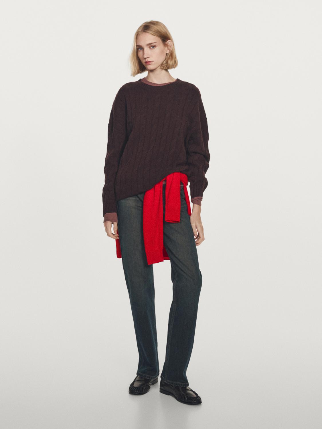 Свитер косой вязки из 100% кашемира Massimo Dutti, бордовый
Свитер косой вязки из 100% кашемира Massimo Dutti, бордовый