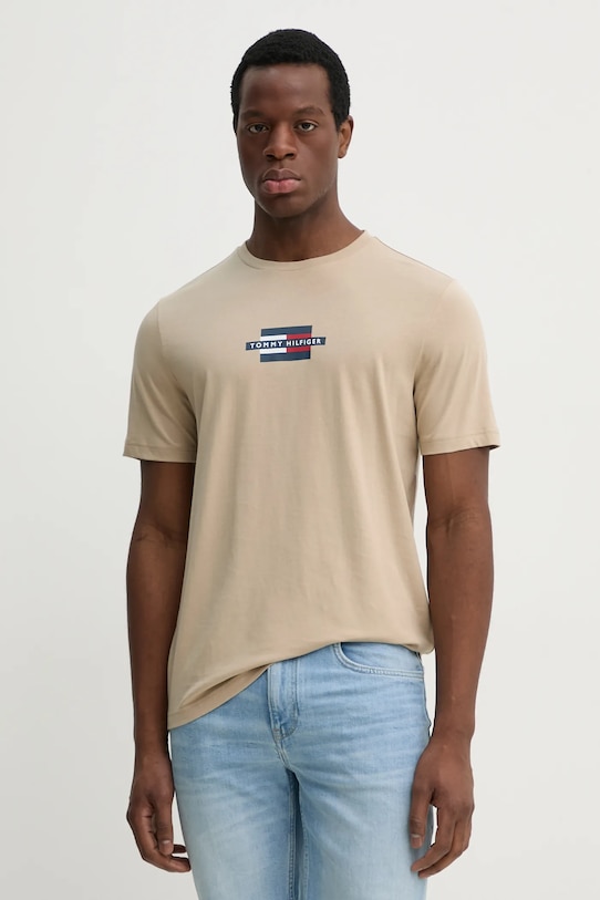 Хлопковая футболка Tommy Hilfiger, бежевый
Хлопковая футболка Tommy Hilfiger, бежевый