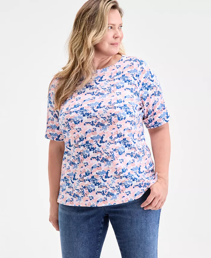 Плюс сайз топ с принтом и рукавом три четверти Style & Co, красный
Плюс сайз топ с принтом и рукавом три четверти Style & Co, красный