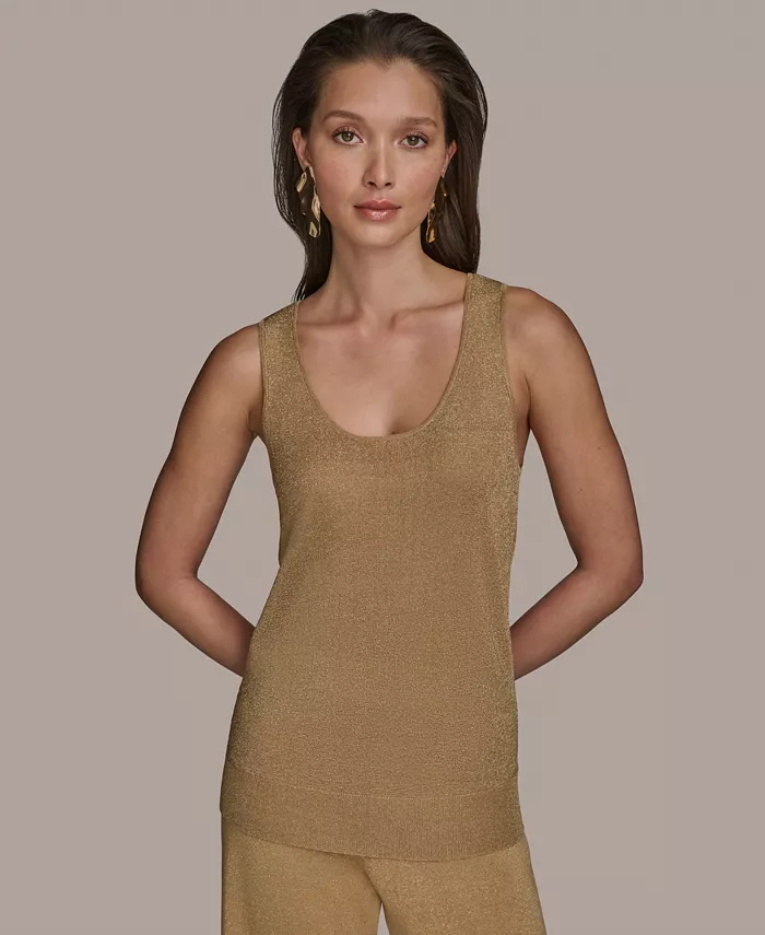 Женский металлизированный трикотажный топ-майка Donna Karan New York, коричневый/бежевый
Женский металлизированный трикотажный топ-майка Donna Karan New York, коричневый/бежевый